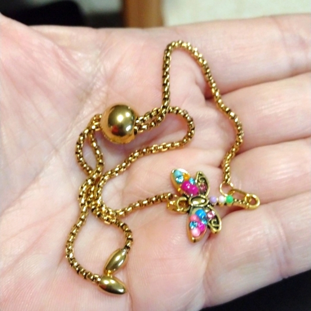 Artisan Made Dragonfly/Firefly Adjustable Bracelet - image 3